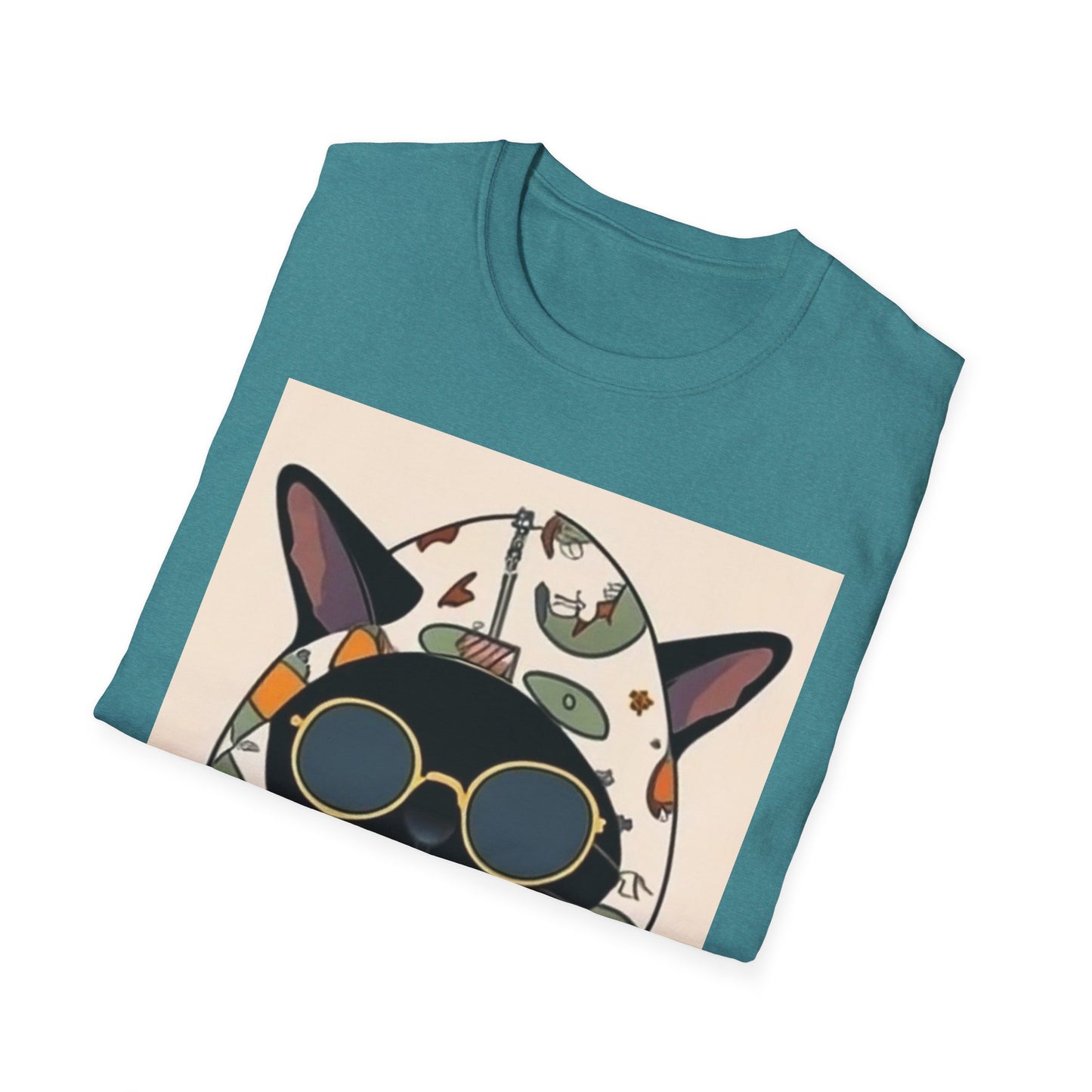 Cool Cat Graphic Unisex Softstyle T-Shirt - Perfect Gift for Cat Lovers