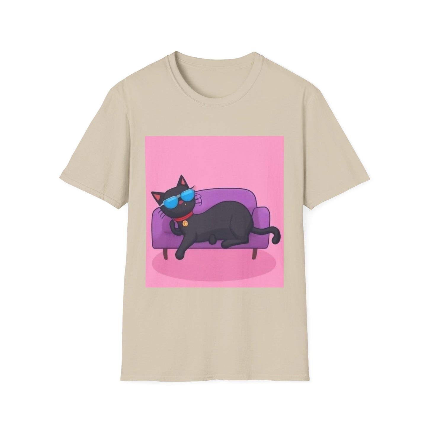 Chill Cat Unisex T-Shirt - Cool Sunglasses & Couch Vibe