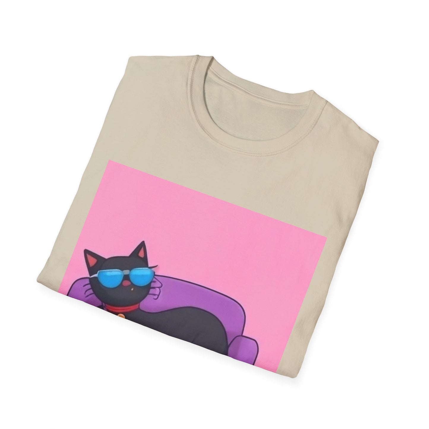 Chill Cat Unisex T-Shirt - Cool Sunglasses & Couch Vibe