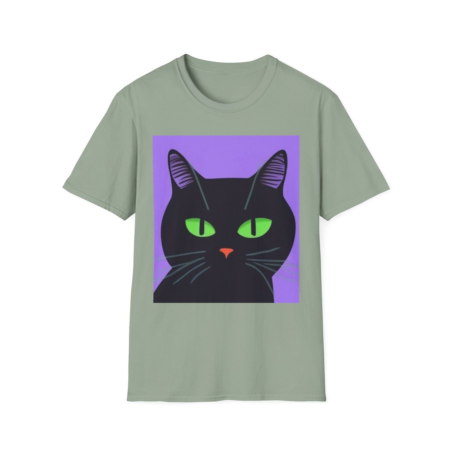 Cool Black Cat Unisex Softstyle T-Shirt - Perfect for Cat Lovers