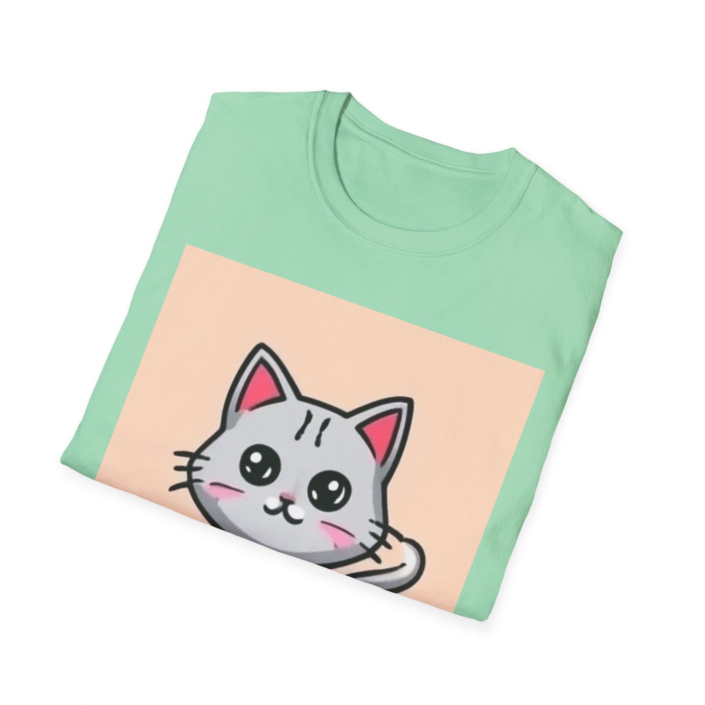 Cute Cat Graphic Unisex Softstyle T-Shirt - Perfect Gift for Cat Lovers