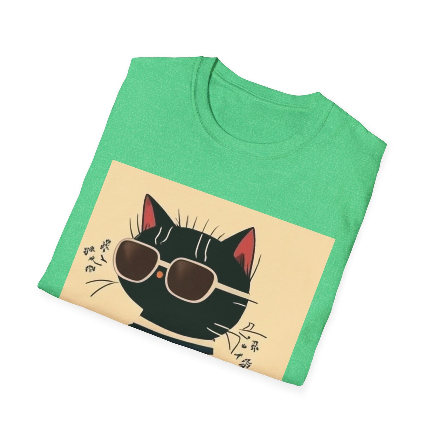 Unisex Softstyle T-Shirt Cat With Cool Glasses