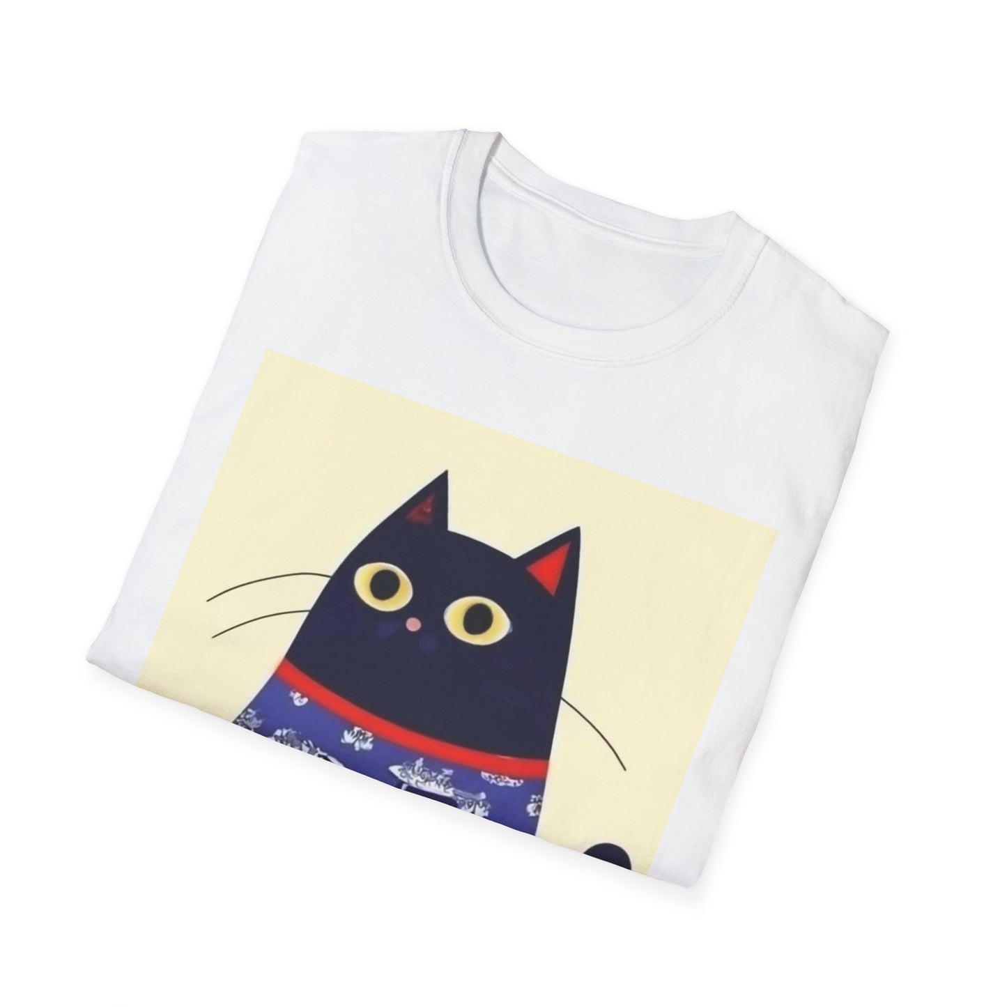 Cute Cat Illustration Unisex Softstyle T-Shirt