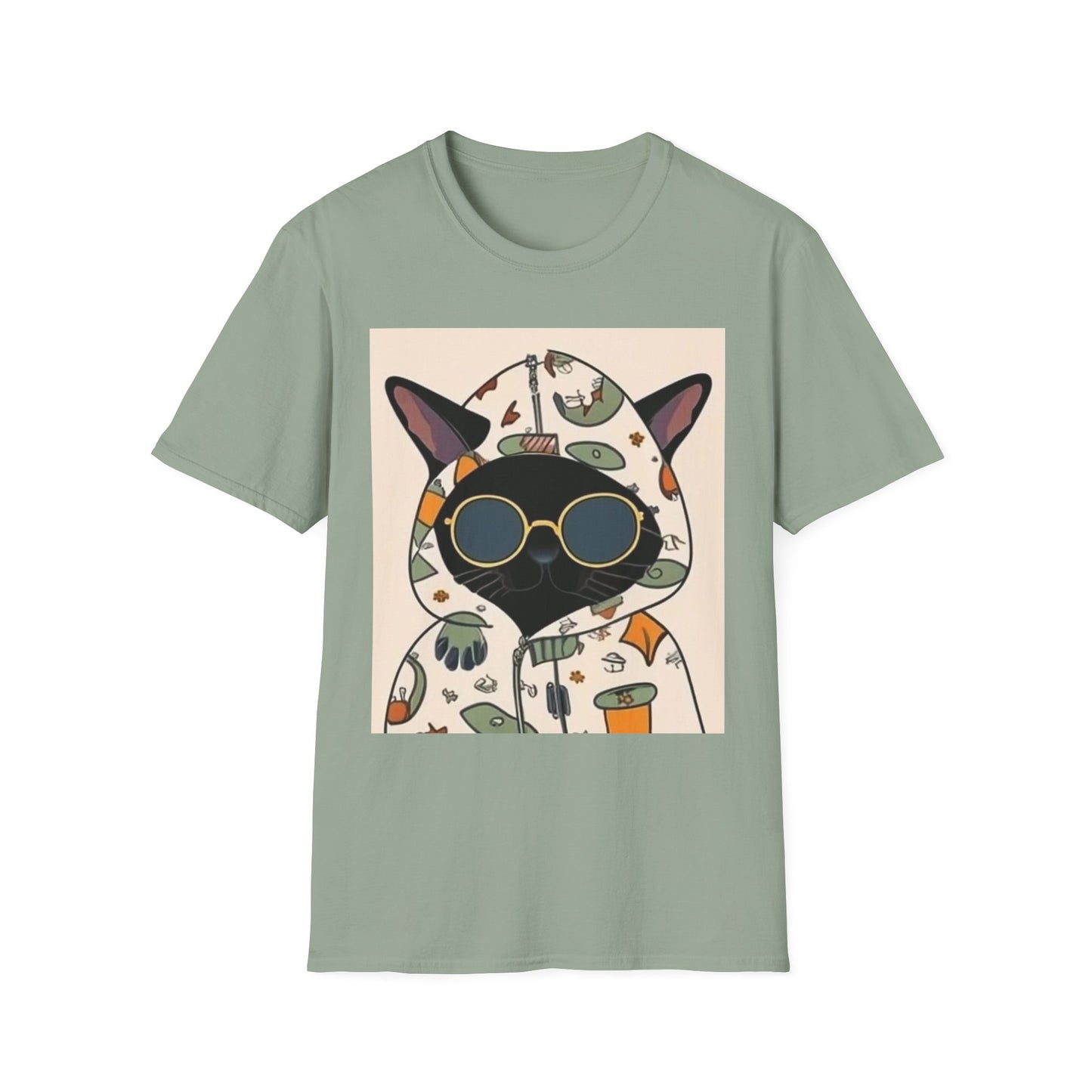 Cool Cat Graphic Unisex Softstyle T-Shirt - Perfect Gift for Cat Lovers