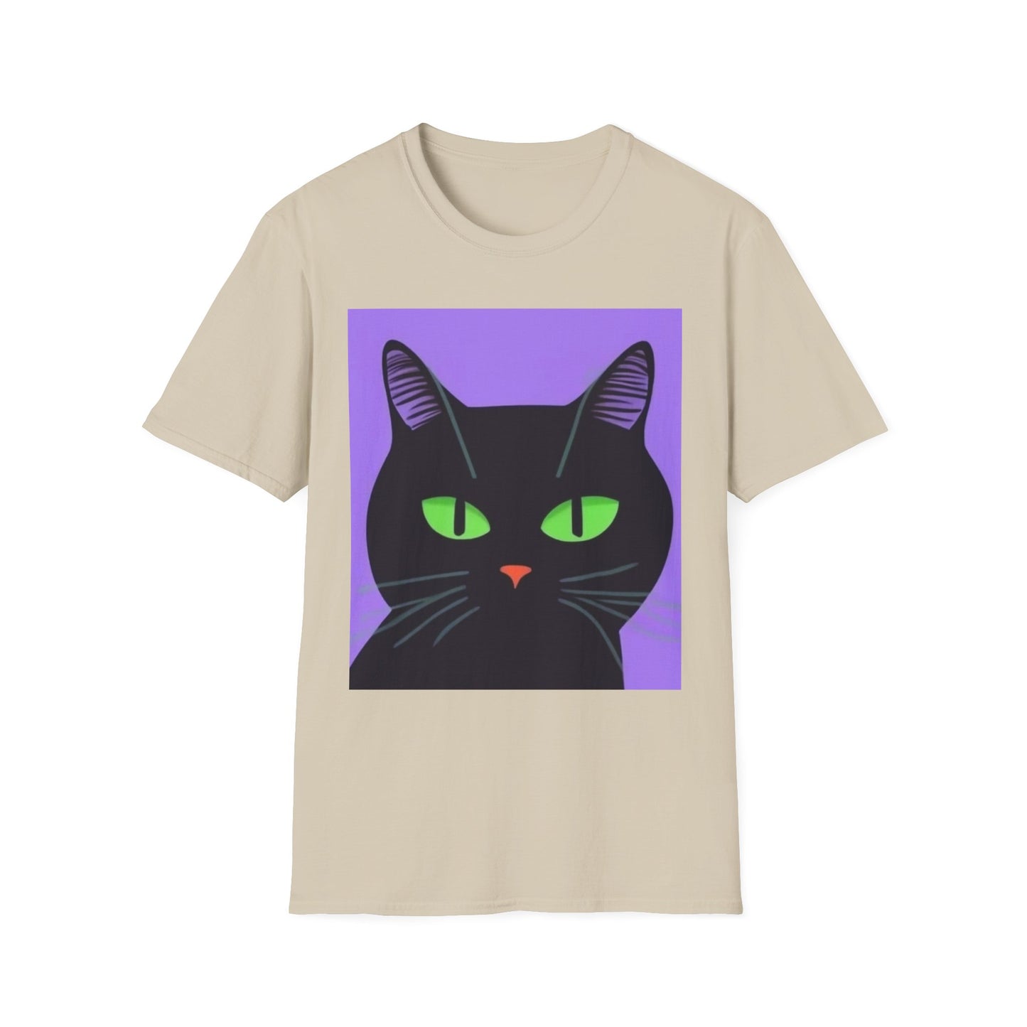 Cool Black Cat Unisex Softstyle T-Shirt - Perfect for Cat Lovers