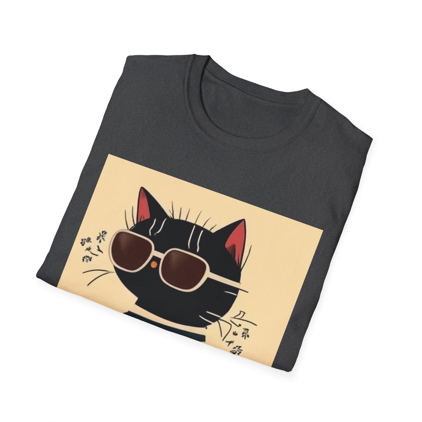 Unisex Softstyle T-Shirt Cat With Cool Glasses