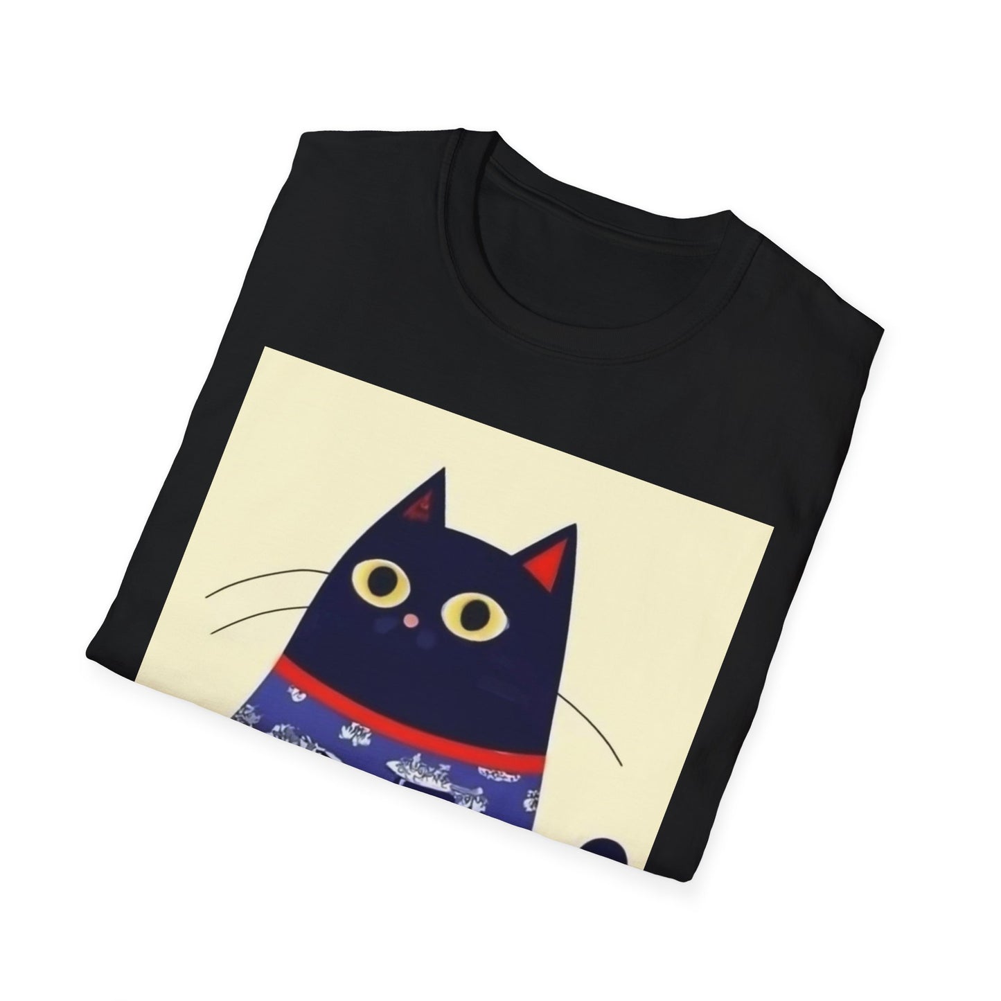 Cute Cat Illustration Unisex Softstyle T-Shirt