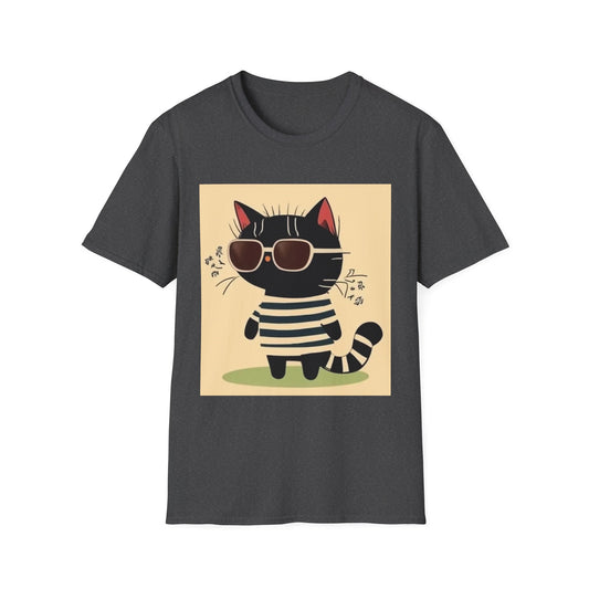 Unisex Softstyle T-Shirt Cat With Cool Glasses