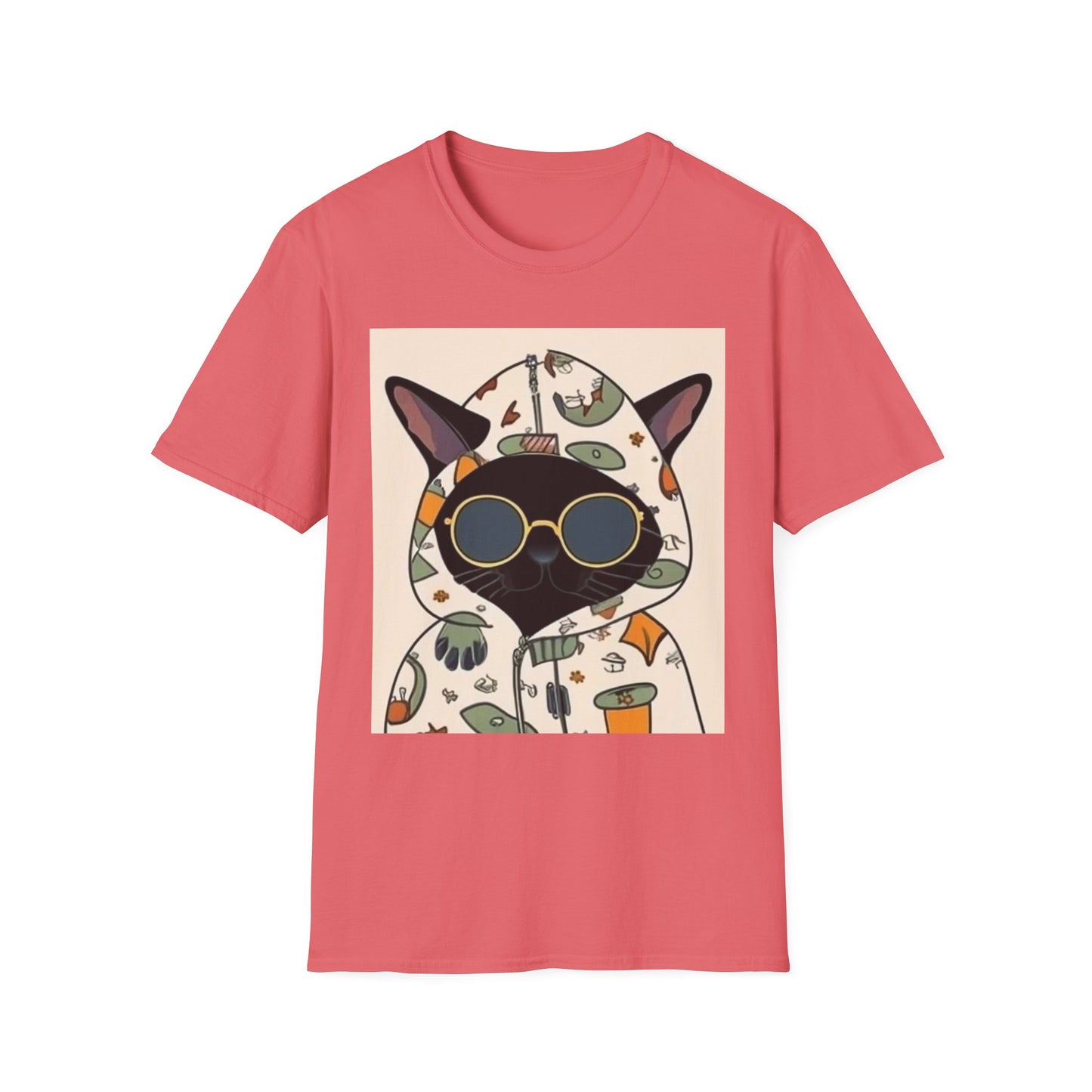 Cool Cat Graphic Unisex Softstyle T-Shirt - Perfect Gift for Cat Lovers