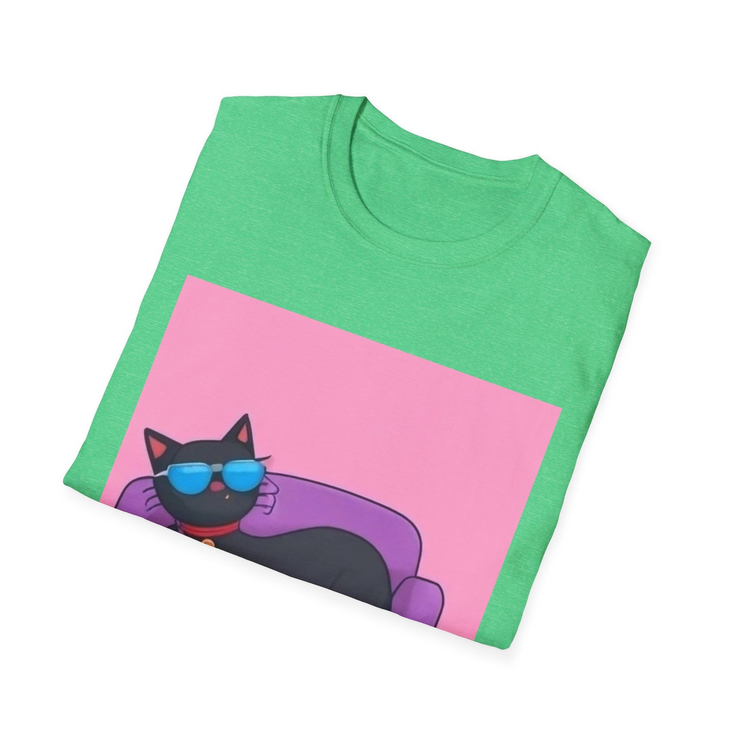 Chill Cat Unisex T-Shirt - Cool Sunglasses & Couch Vibe