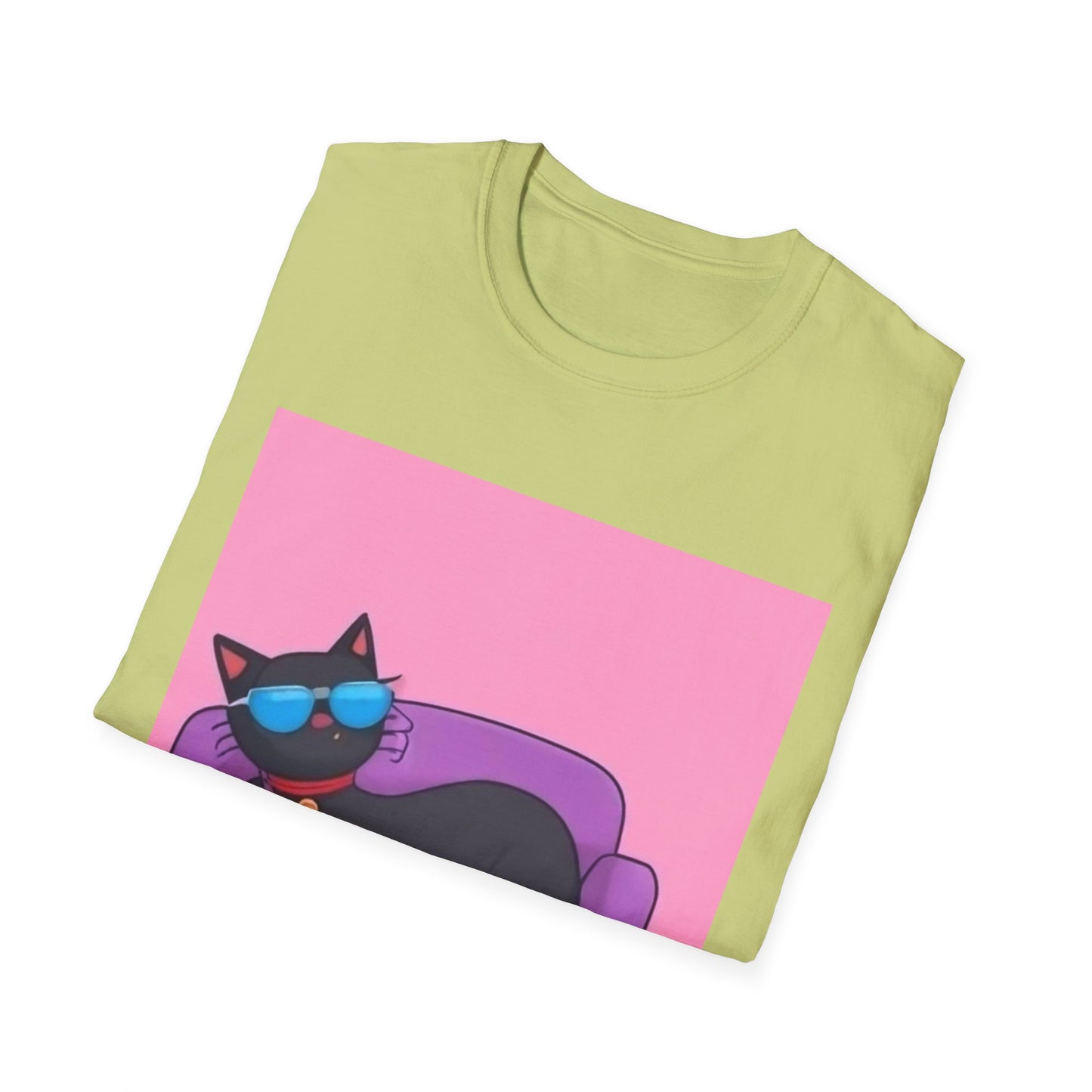 Chill Cat Unisex T-Shirt - Cool Sunglasses & Couch Vibe