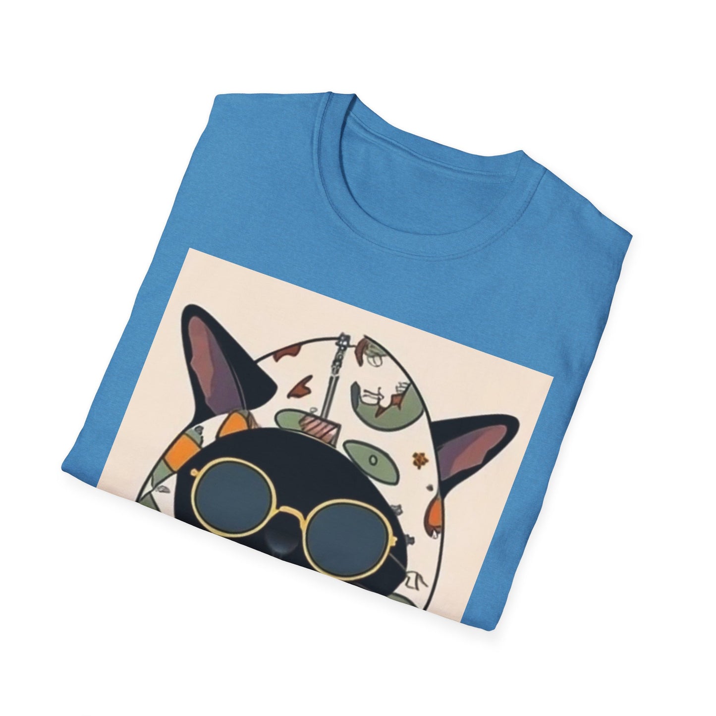 Cool Cat Graphic Unisex Softstyle T-Shirt - Perfect Gift for Cat Lovers