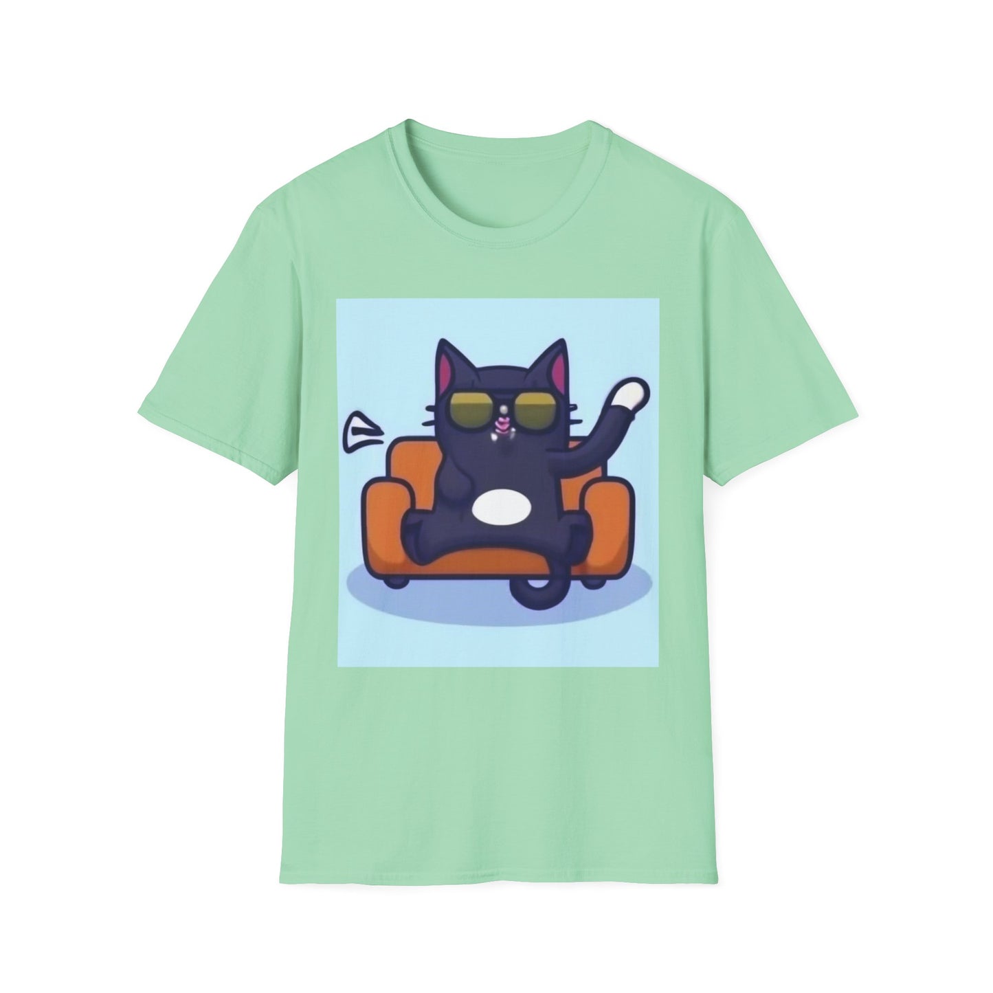 Chill Cat Unisex Softstyle T-Shirt - Perfect for Cat Lovers and Cozy Days