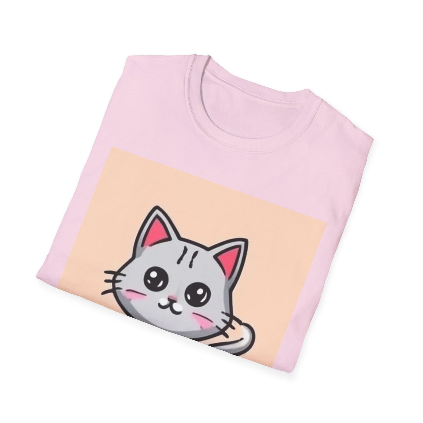 Cute Cat Graphic Unisex Softstyle T-Shirt - Perfect Gift for Cat Lovers