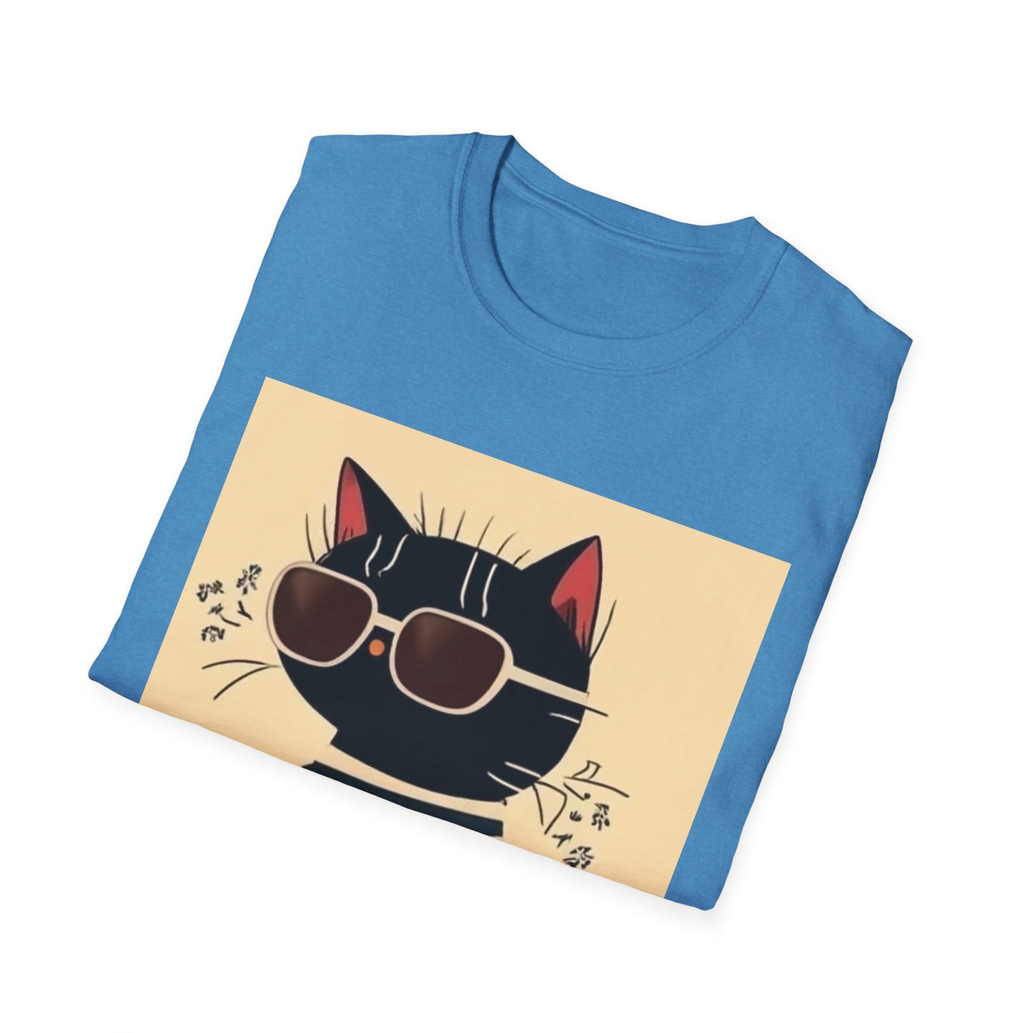 Unisex Softstyle T-Shirt Cat With Cool Glasses