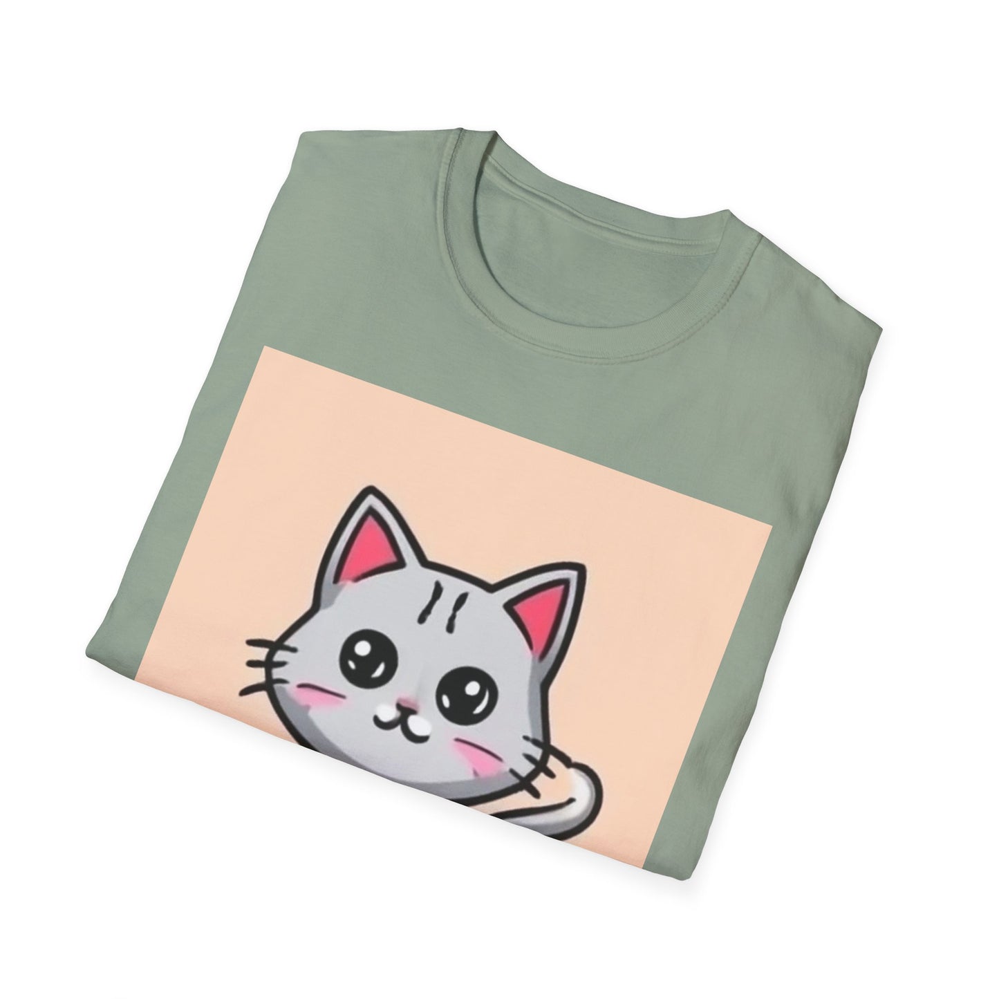 Cute Cat Graphic Unisex Softstyle T-Shirt - Perfect Gift for Cat Lovers