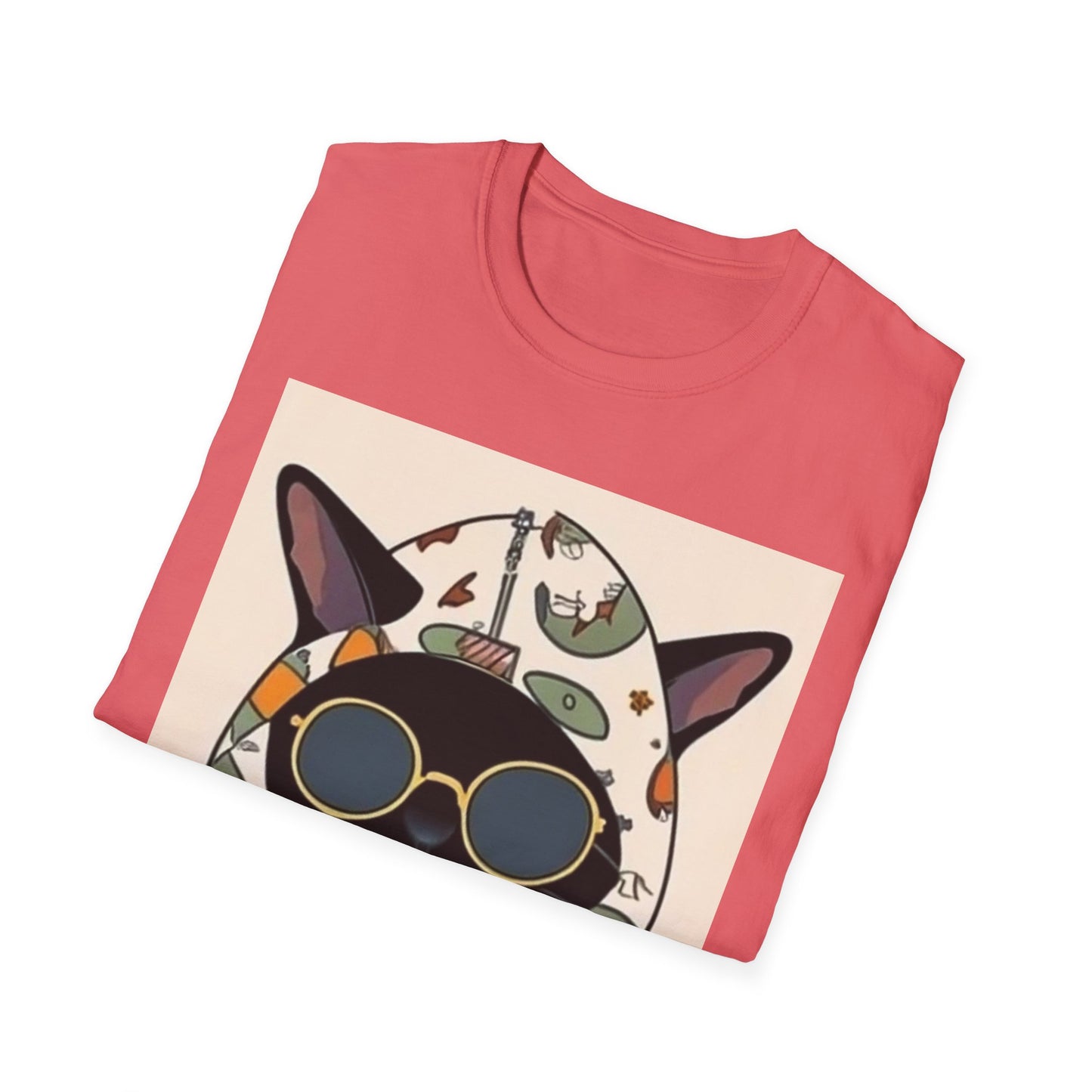 Cool Cat Graphic Unisex Softstyle T-Shirt - Perfect Gift for Cat Lovers