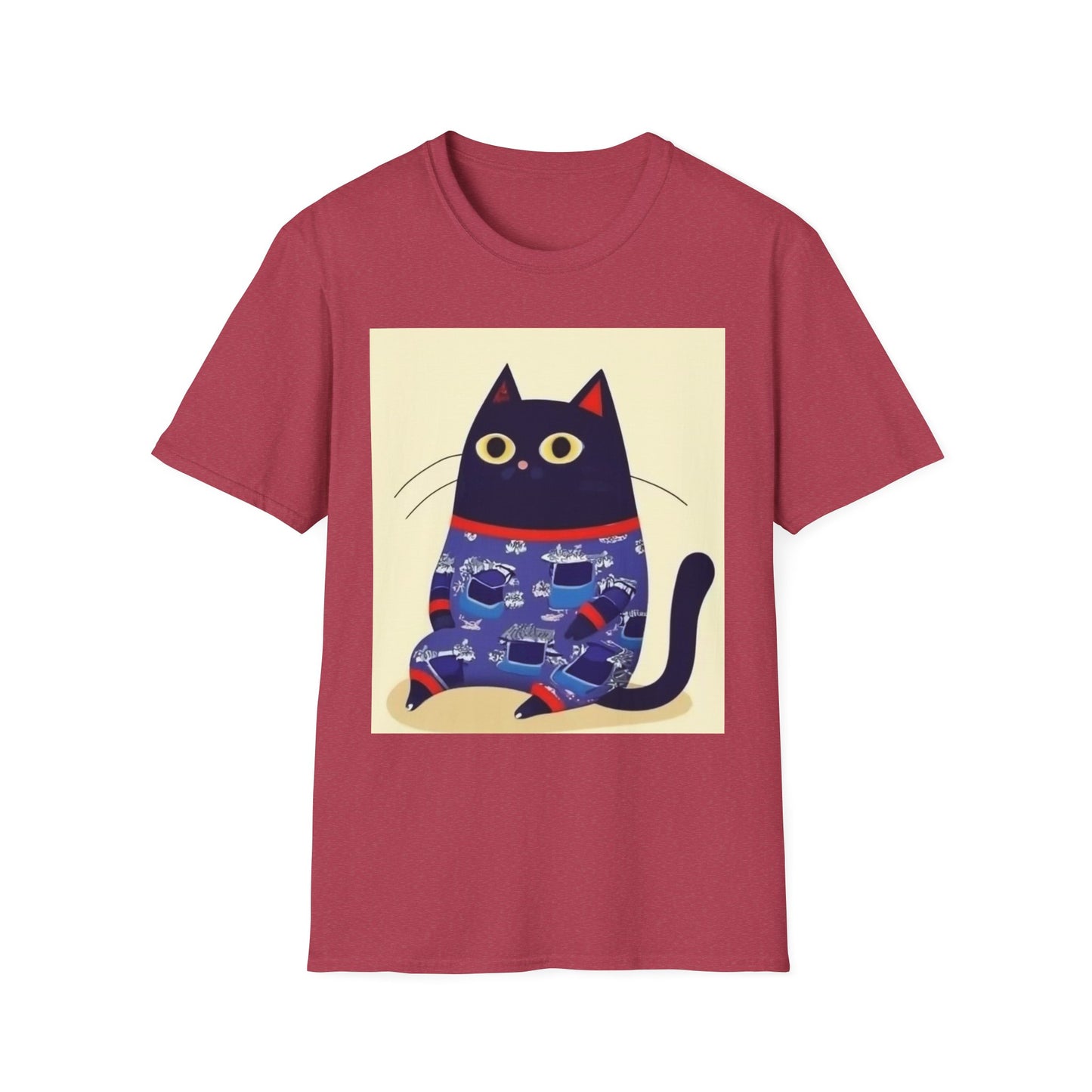 Cute Cat Illustration Unisex Softstyle T-Shirt