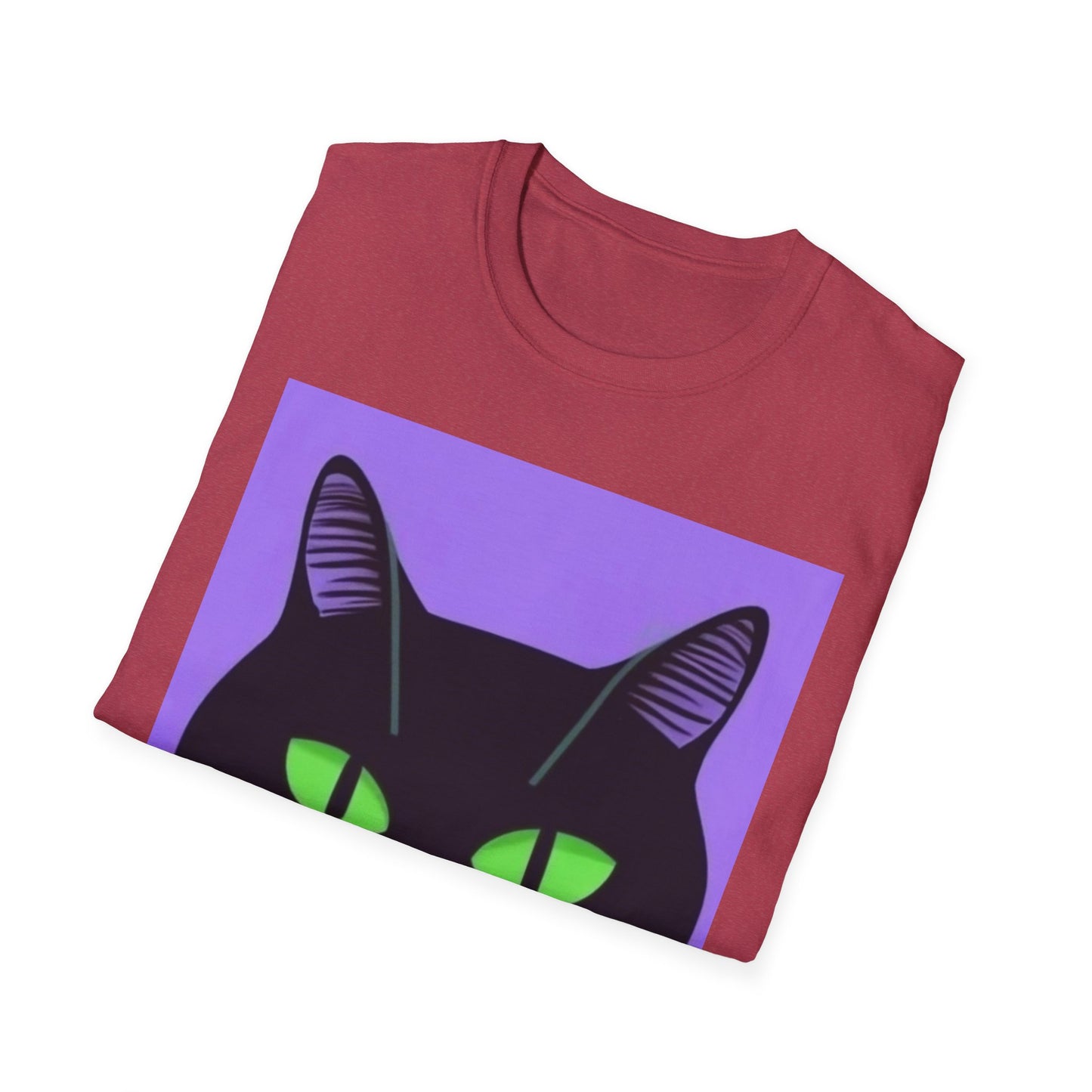 Cool Black Cat Unisex Softstyle T-Shirt - Perfect for Cat Lovers