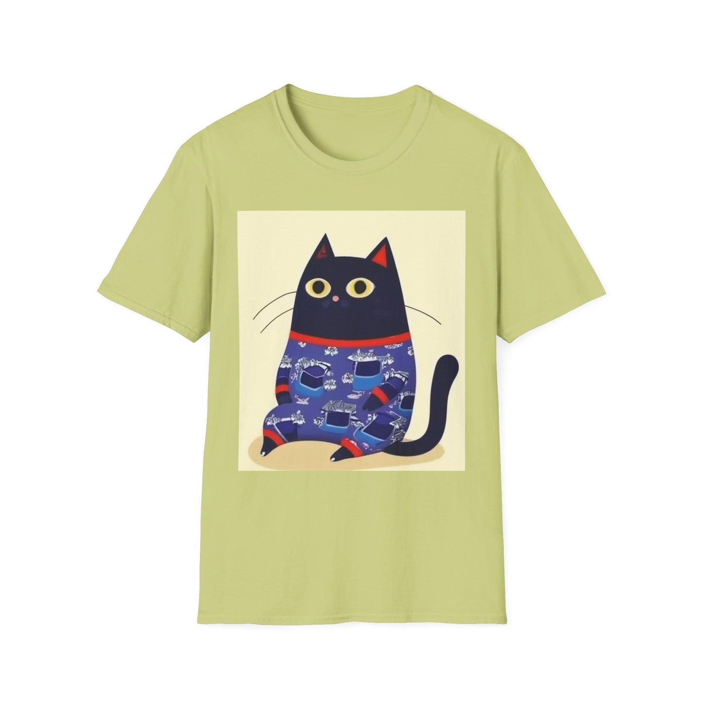 Cute Cat Illustration Unisex Softstyle T-Shirt