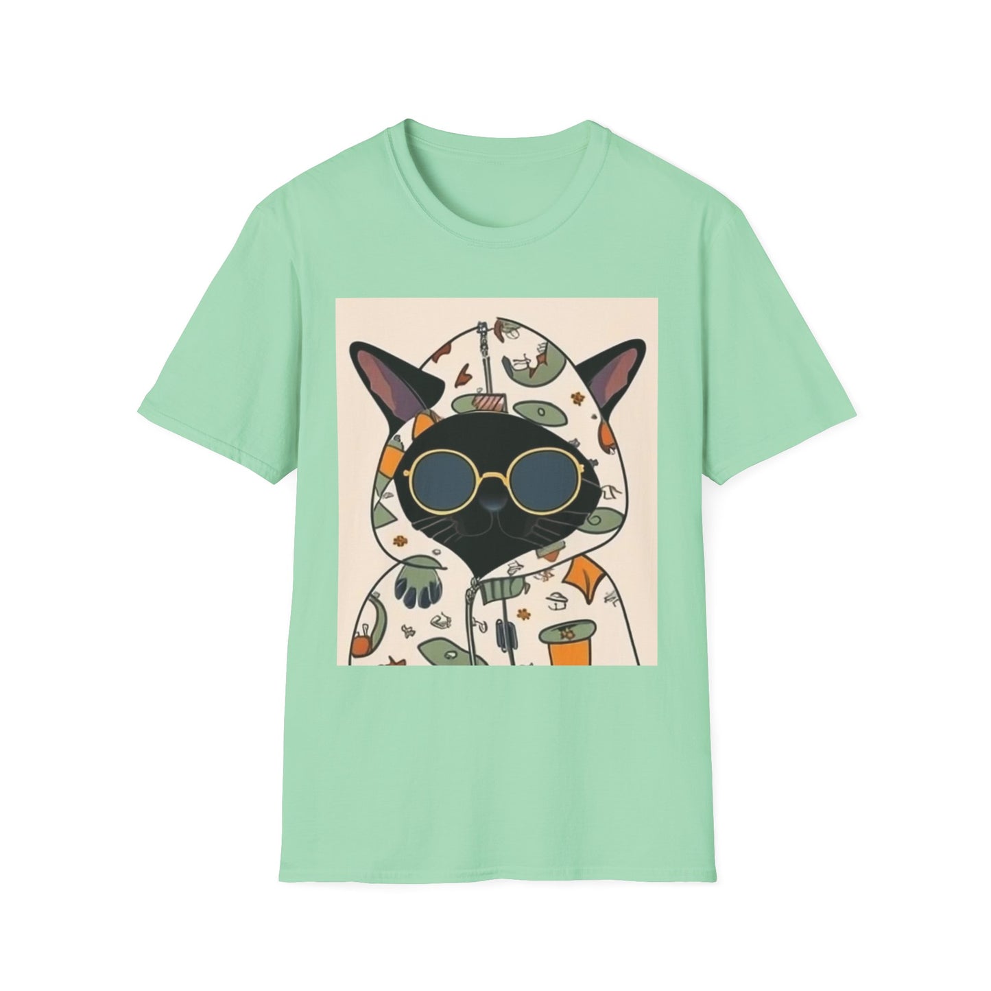 Cool Cat Graphic Unisex Softstyle T-Shirt - Perfect Gift for Cat Lovers