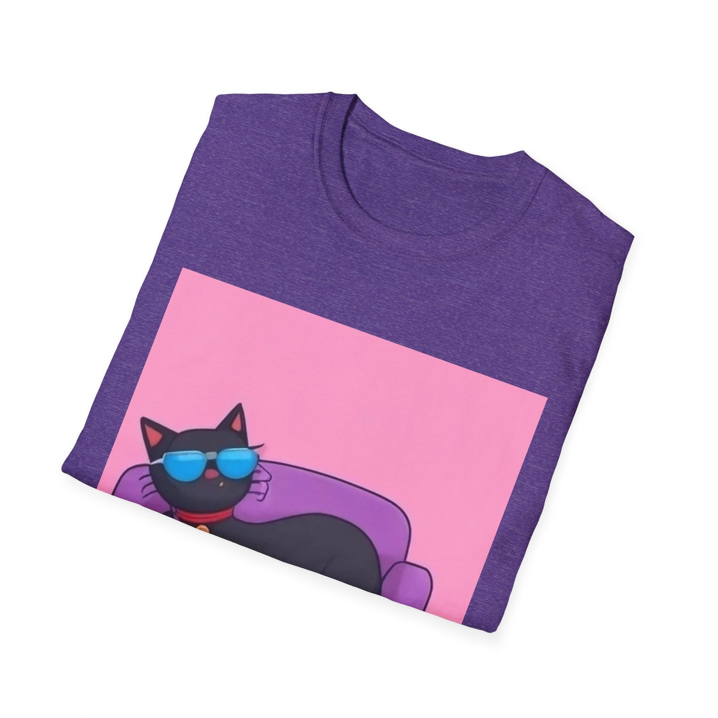 Chill Cat Unisex T-Shirt - Cool Sunglasses & Couch Vibe