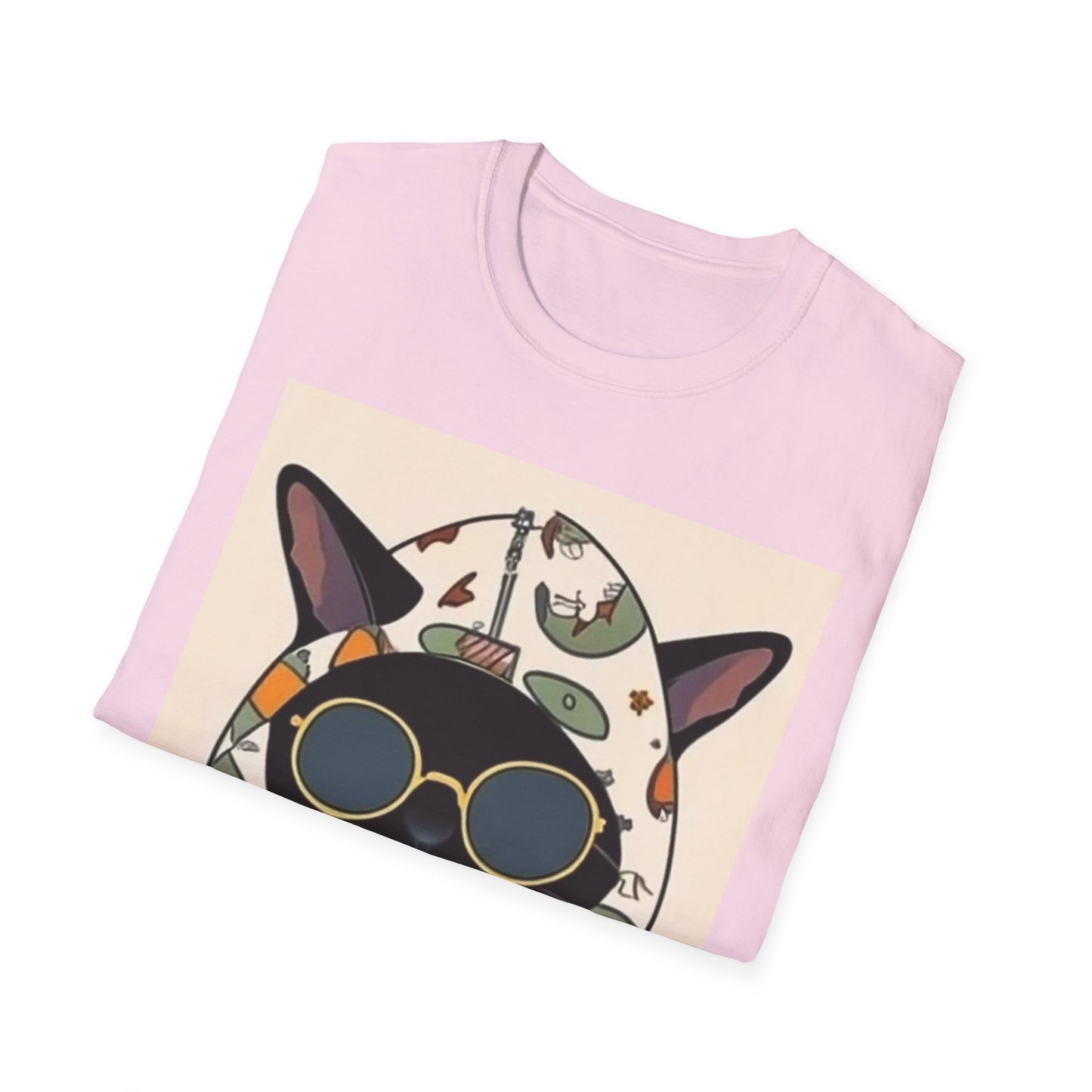 Cool Cat Graphic Unisex Softstyle T-Shirt - Perfect Gift for Cat Lovers