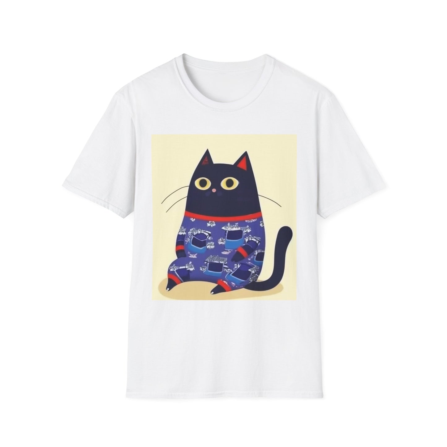 Cute Cat Illustration Unisex Softstyle T-Shirt