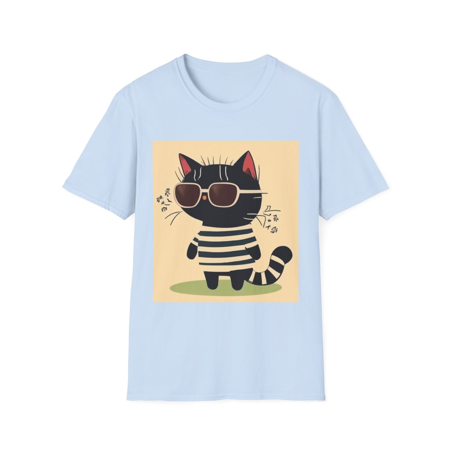 Unisex Softstyle T-Shirt Cat With Cool Glasses