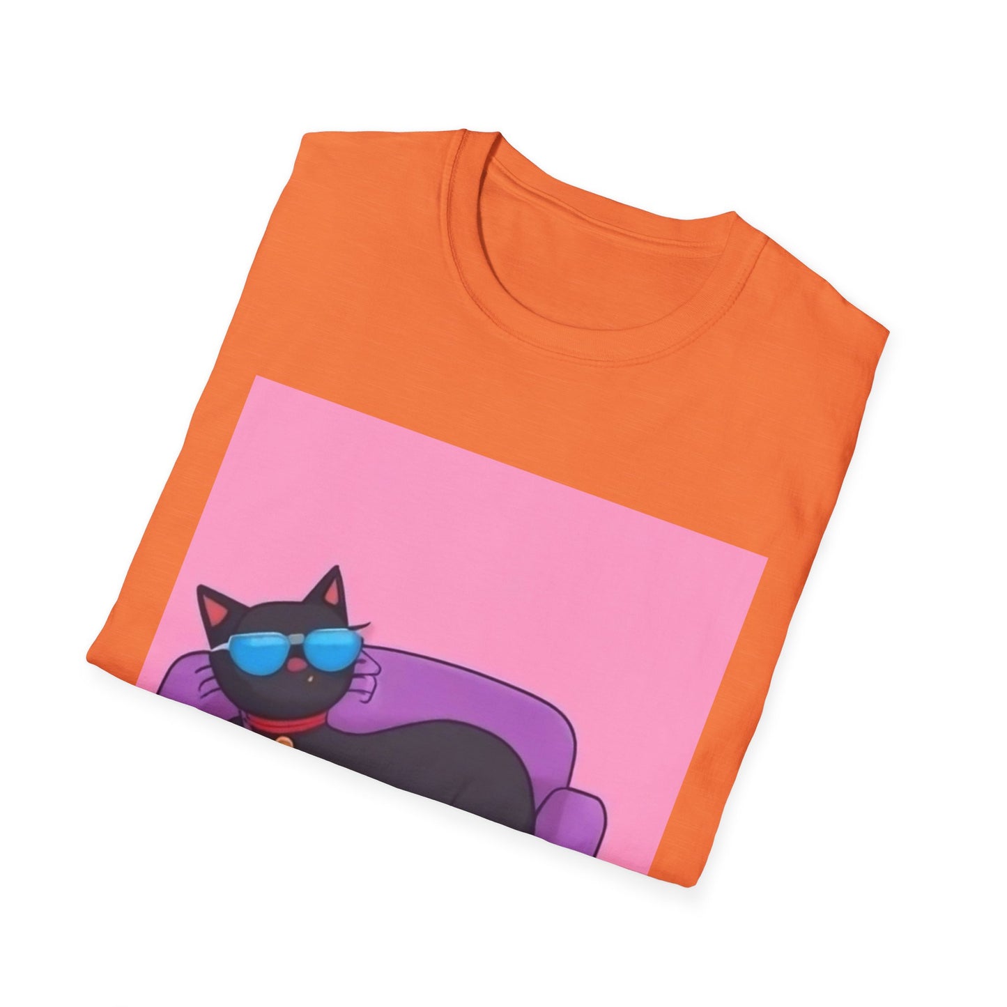 Chill Cat Unisex T-Shirt - Cool Sunglasses & Couch Vibe