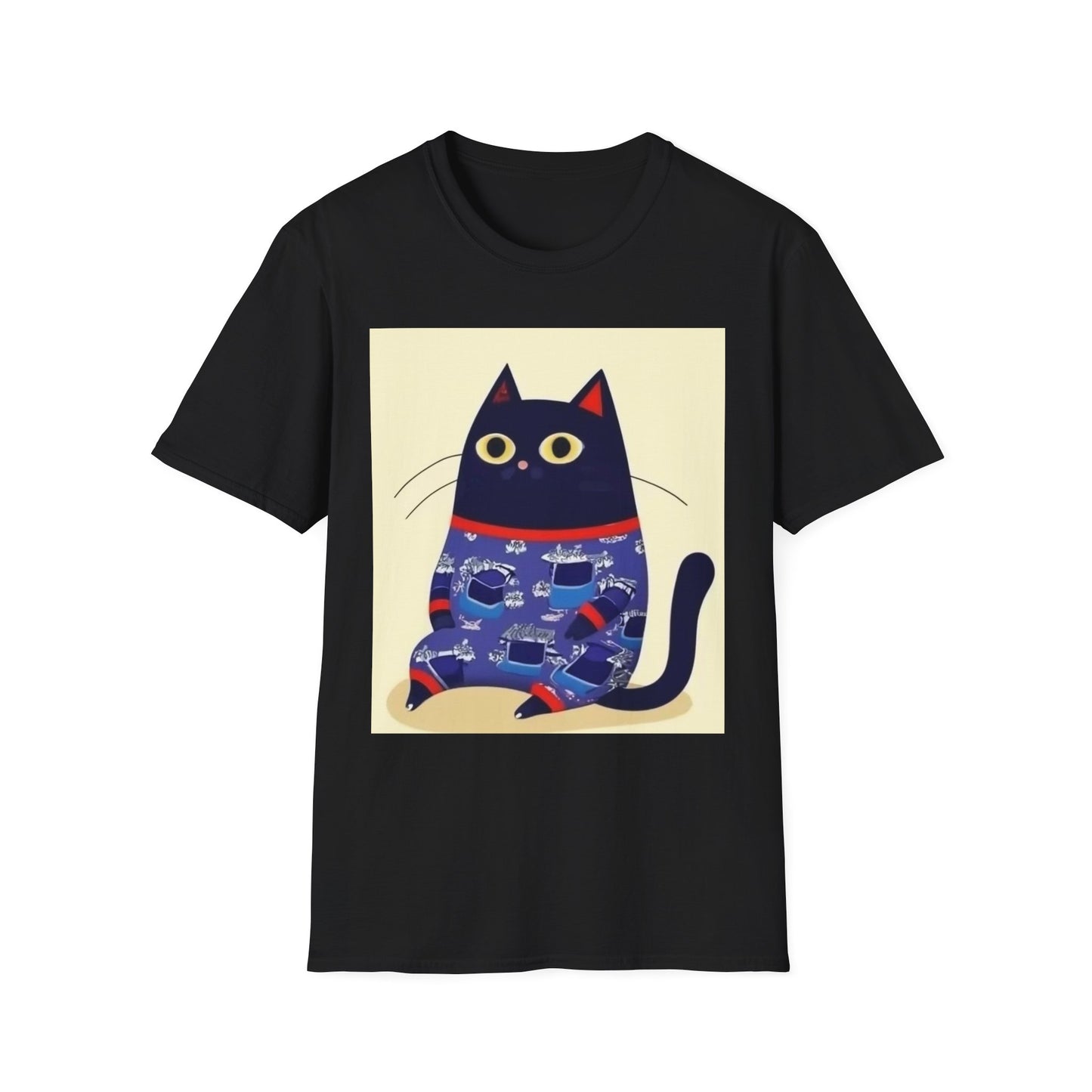 Cute Cat Illustration Unisex Softstyle T-Shirt