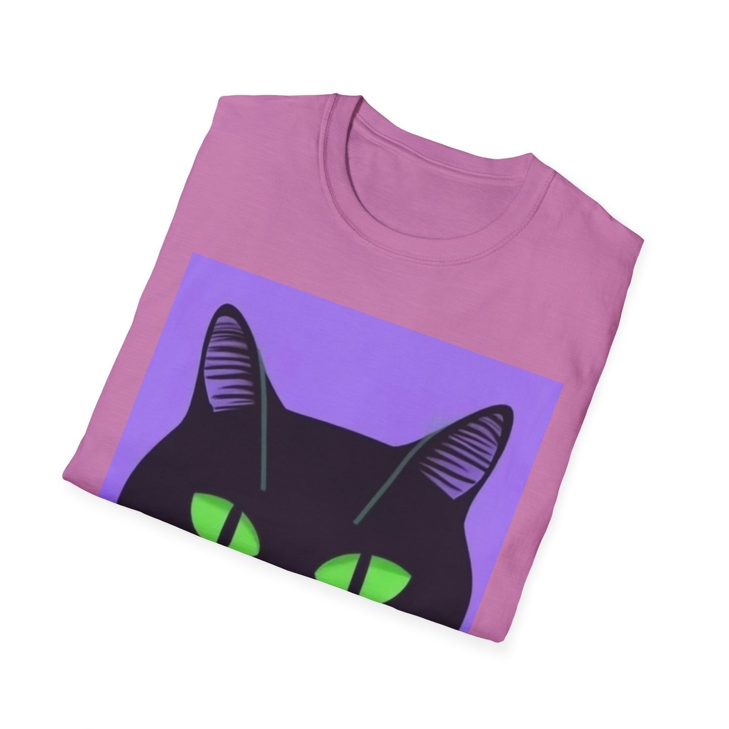 Cool Black Cat Unisex Softstyle T-Shirt - Perfect for Cat Lovers