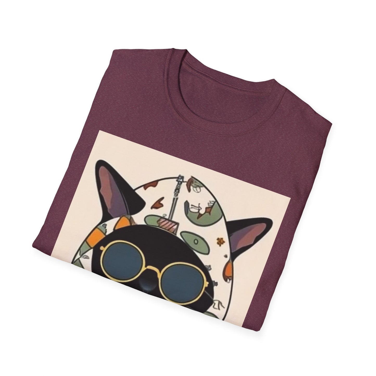 Cool Cat Graphic Unisex Softstyle T-Shirt - Perfect Gift for Cat Lovers