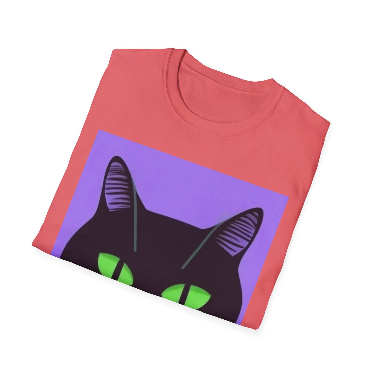 Cool Black Cat Unisex Softstyle T-Shirt - Perfect for Cat Lovers