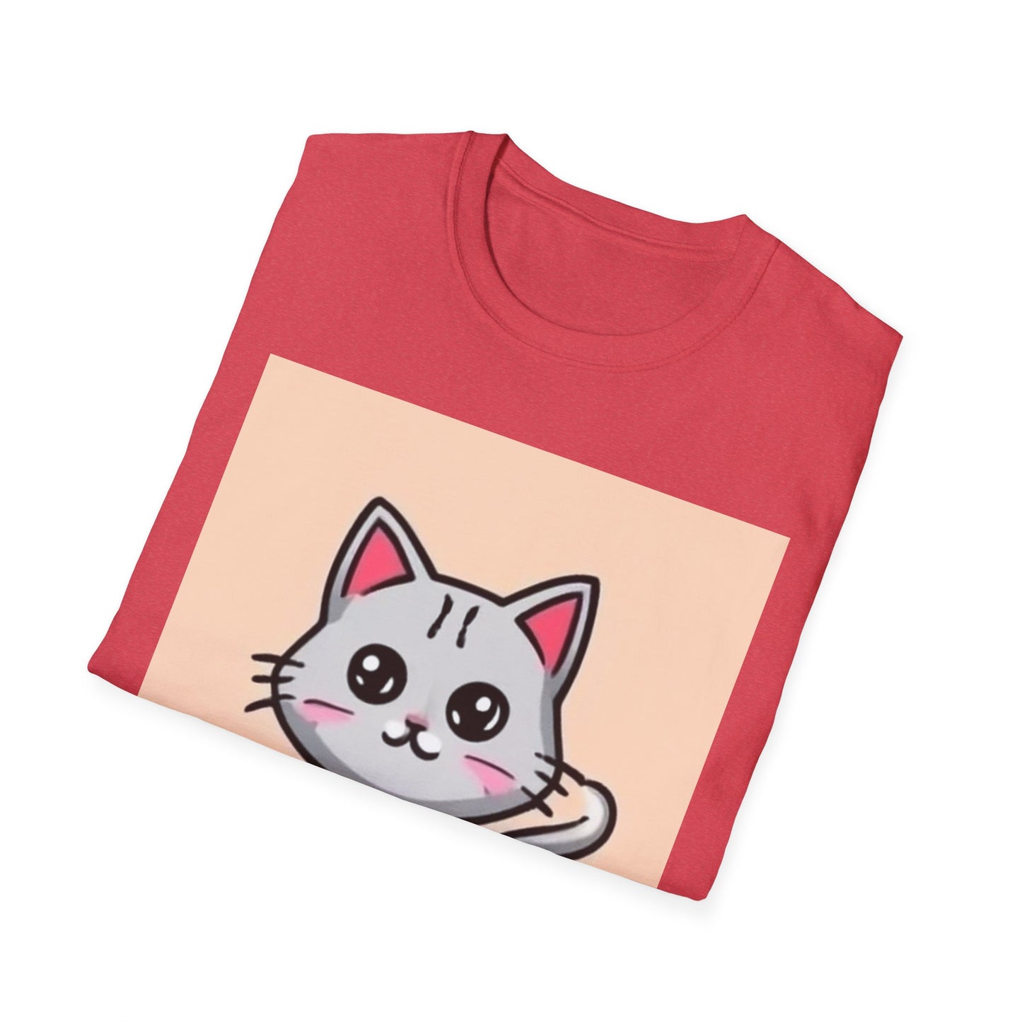 Cute Cat Graphic Unisex Softstyle T-Shirt - Perfect Gift for Cat Lovers