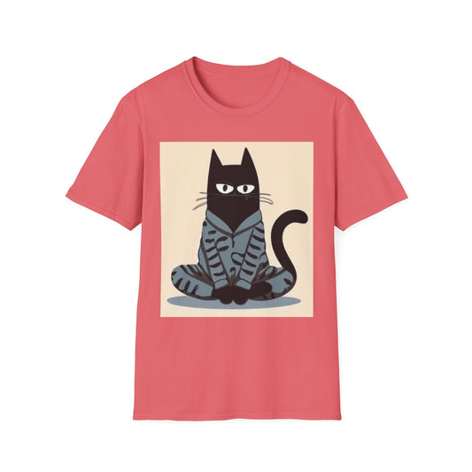 Cool Cat Graphic Unisex Softstyle T-Shirt - Fun & Stylish for Cat Lovers