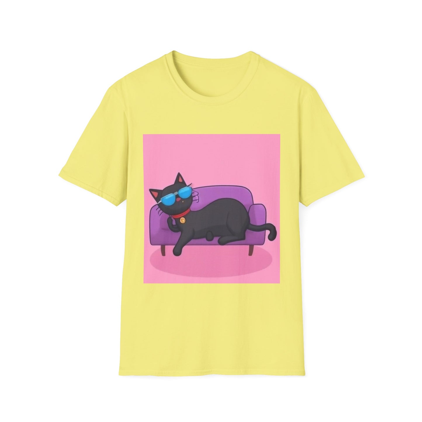 Chill Cat Unisex T-Shirt - Cool Sunglasses & Couch Vibe