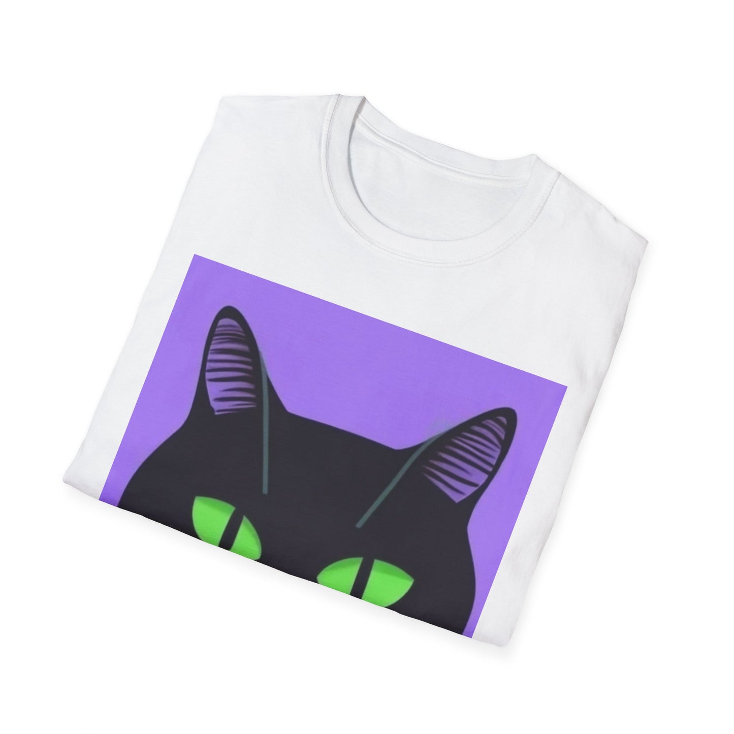 Cool Black Cat Unisex Softstyle T-Shirt - Perfect for Cat Lovers