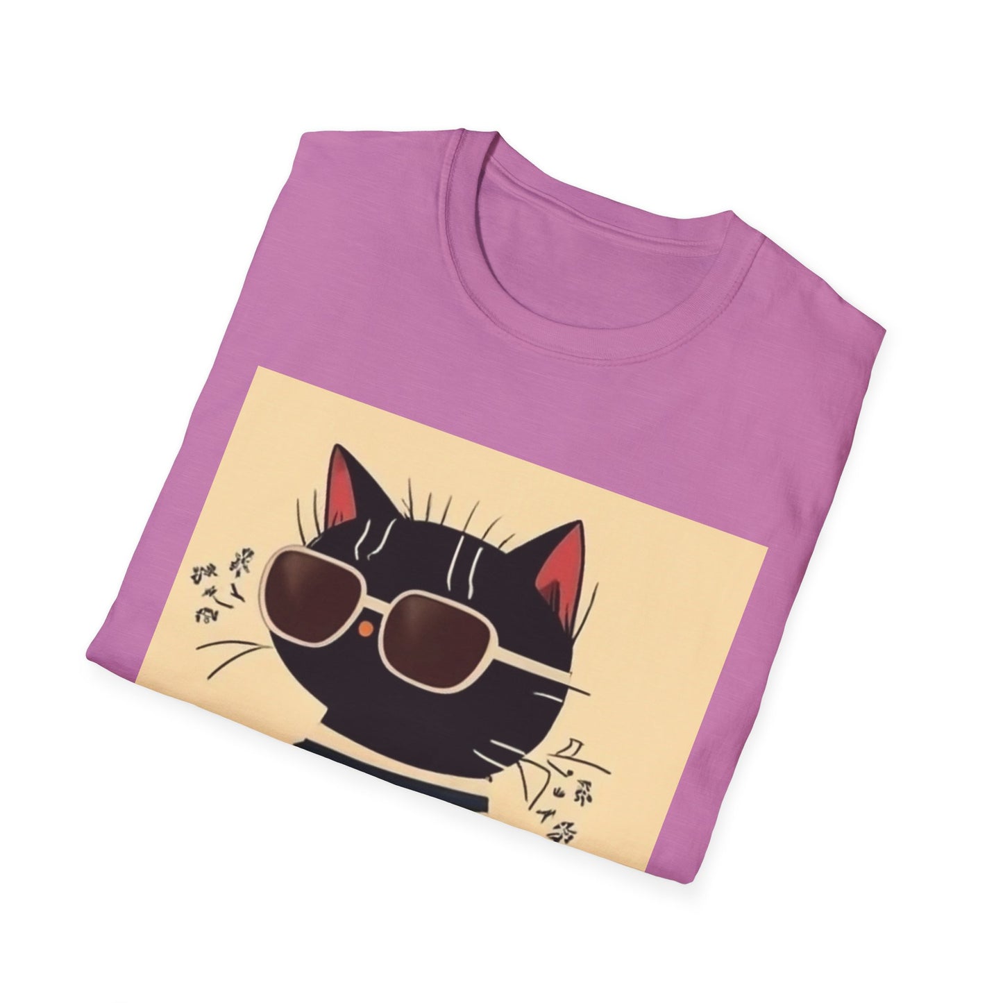 Unisex Softstyle T-Shirt Cat With Cool Glasses