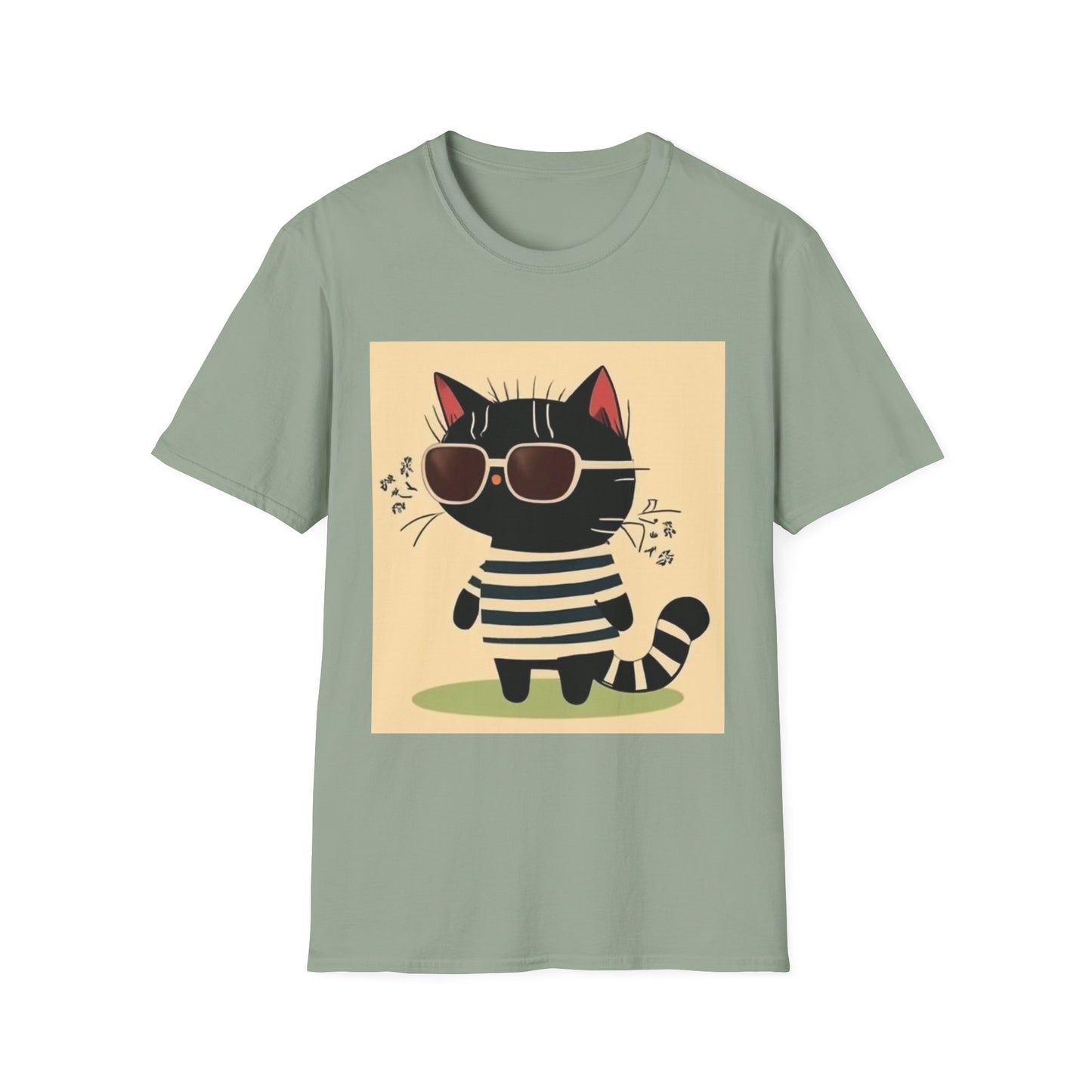 Unisex Softstyle T-Shirt Cat With Cool Glasses