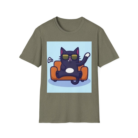 Chill Cat Unisex Softstyle T-Shirt - Perfect for Cat Lovers and Cozy Days