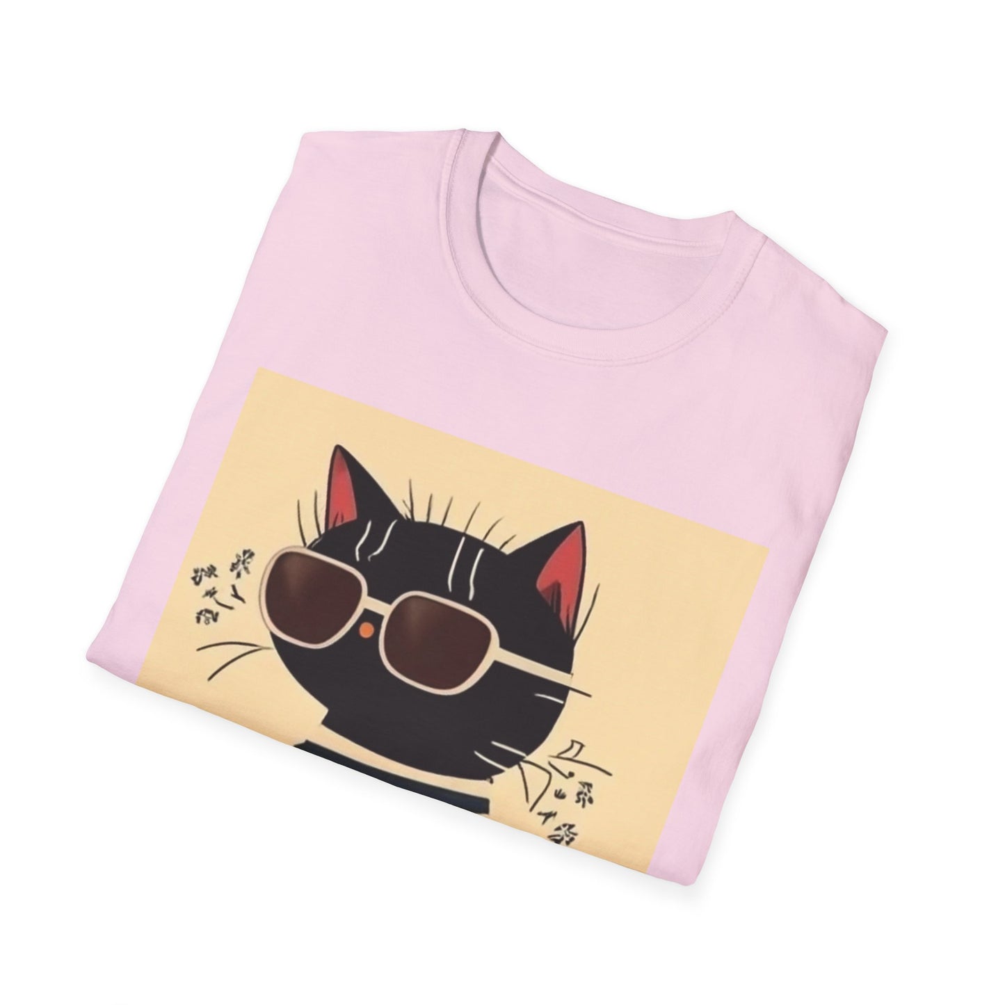 Unisex Softstyle T-Shirt Cat With Cool Glasses