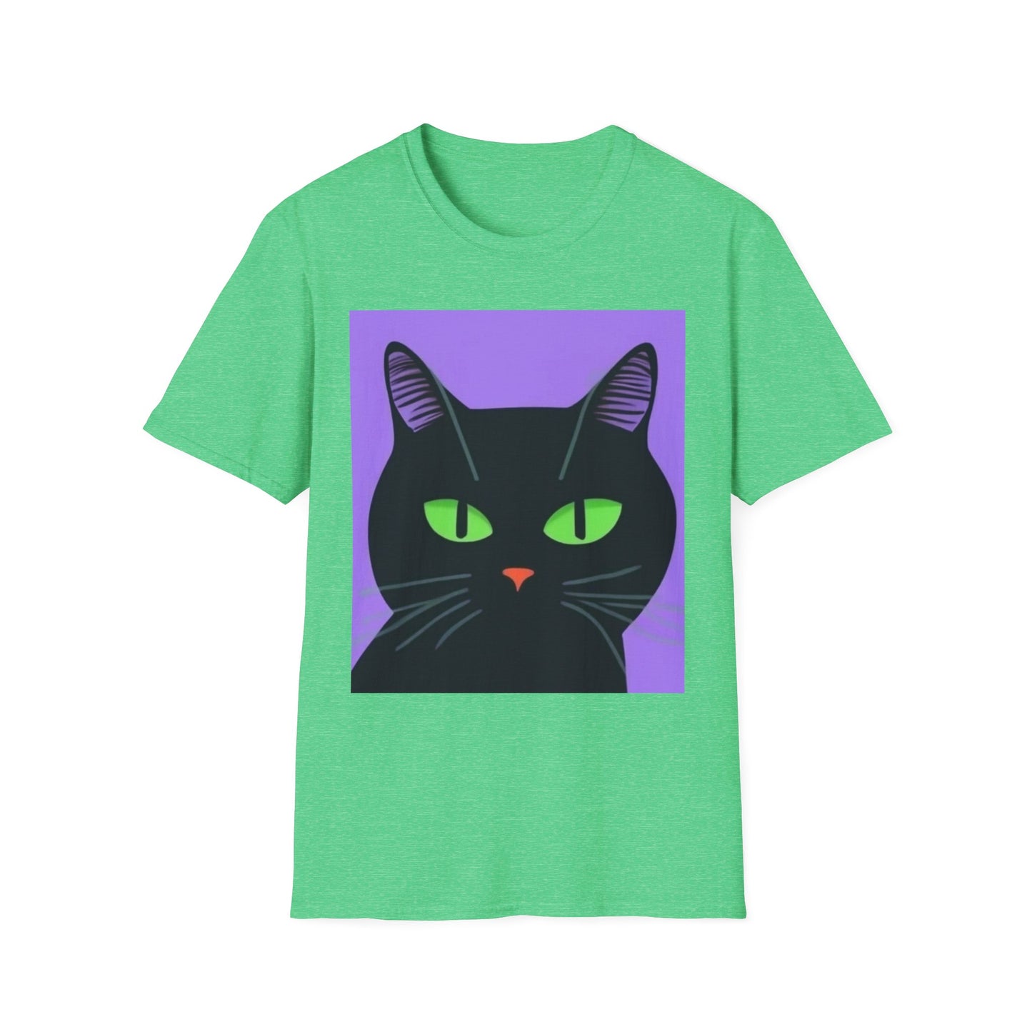 Cool Black Cat Unisex Softstyle T-Shirt - Perfect for Cat Lovers