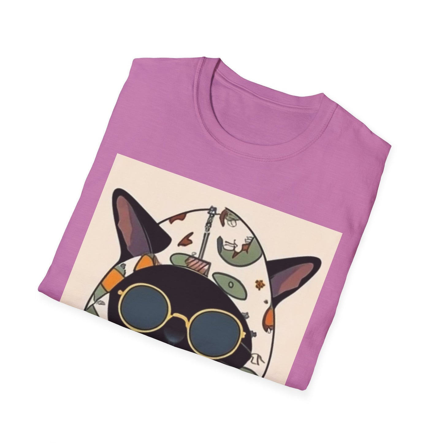 Cool Cat Graphic Unisex Softstyle T-Shirt - Perfect Gift for Cat Lovers