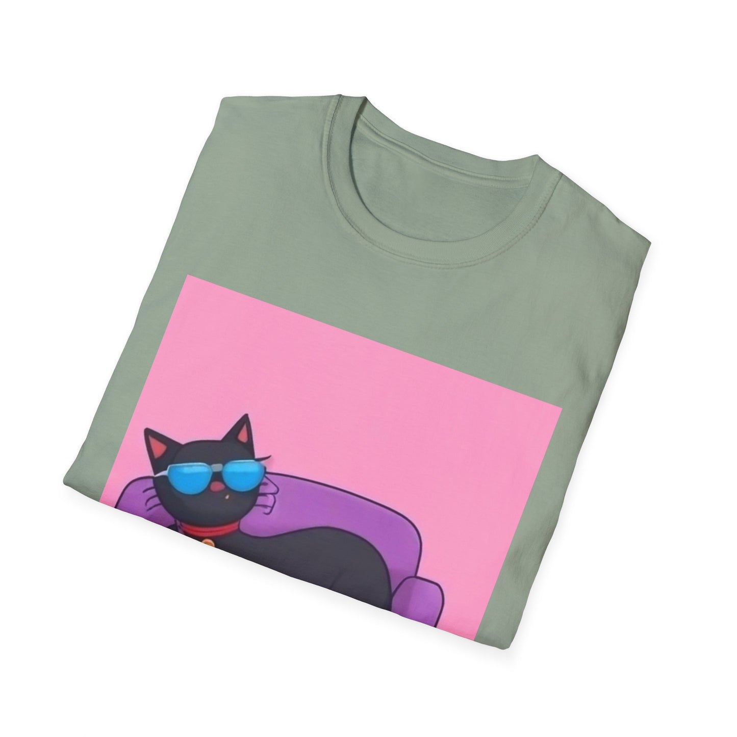 Chill Cat Unisex T-Shirt - Cool Sunglasses & Couch Vibe