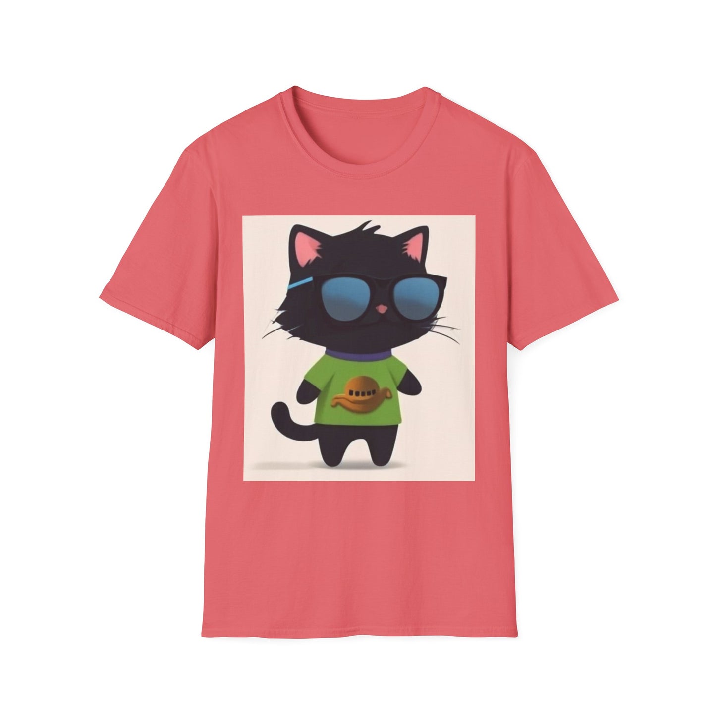 Cool Cat Unisex Softstyle T-Shirt - Fun & Playful Design for Cat Lovers