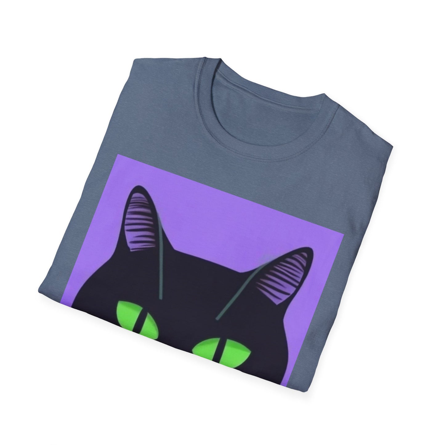 Cool Black Cat Unisex Softstyle T-Shirt - Perfect for Cat Lovers