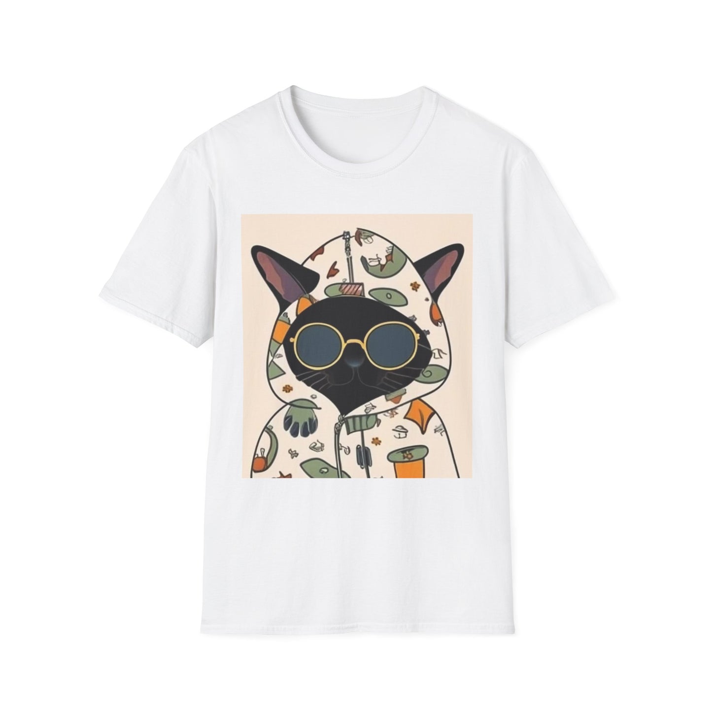 Cool Cat Graphic Unisex Softstyle T-Shirt - Perfect Gift for Cat Lovers