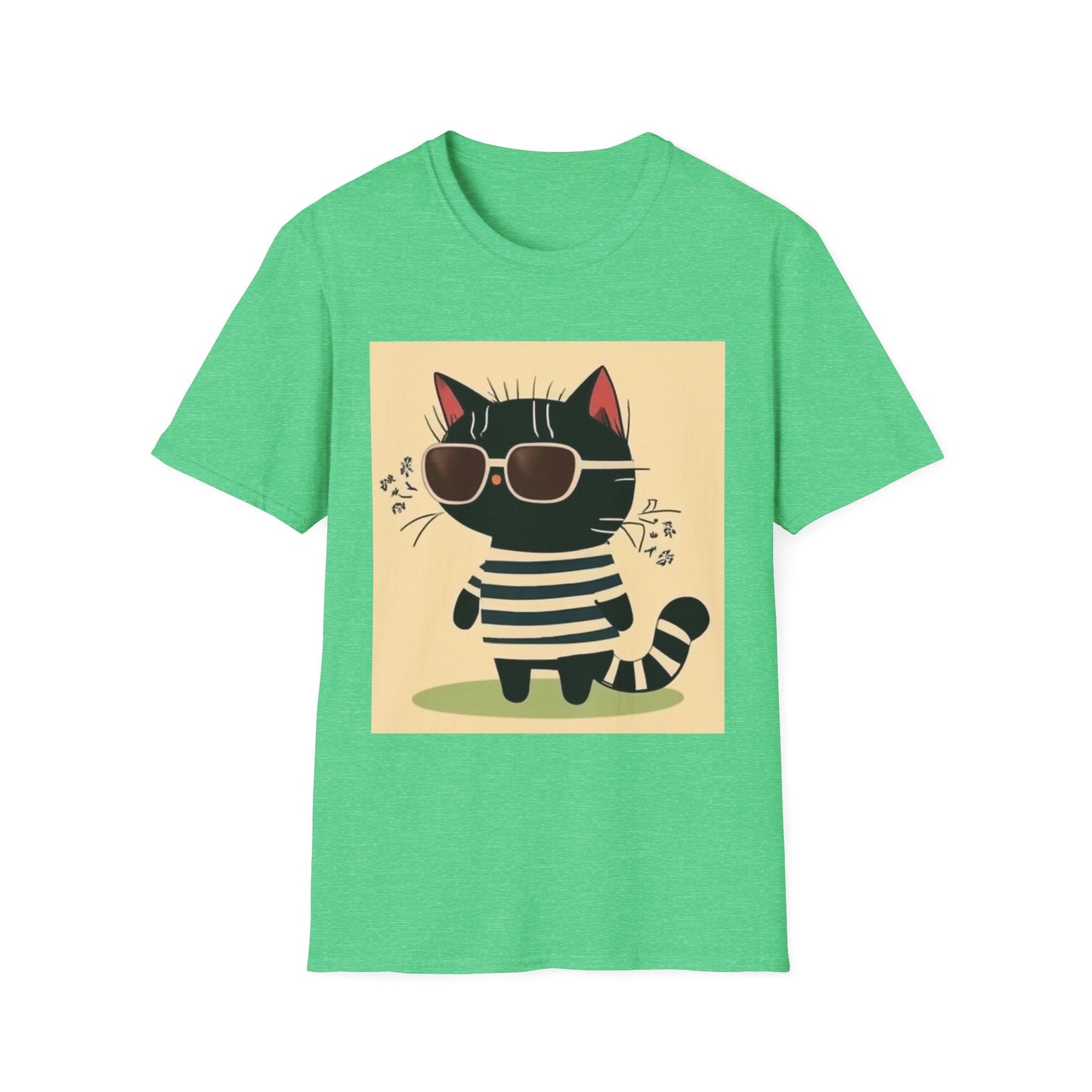 Unisex Softstyle T-Shirt Cat With Cool Glasses