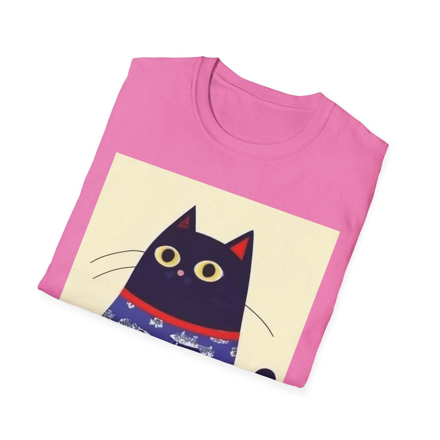 Cute Cat Illustration Unisex Softstyle T-Shirt